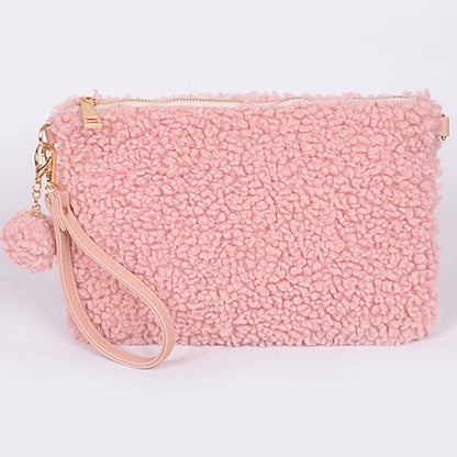 Faux Fur Clutch: Ivory