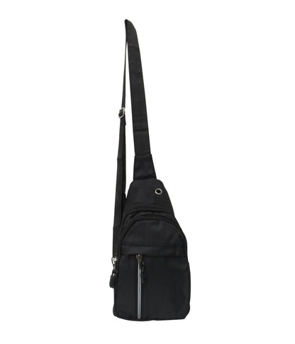 Polished Canvas Sling Bag - Sleek Urban Chest Crossbody