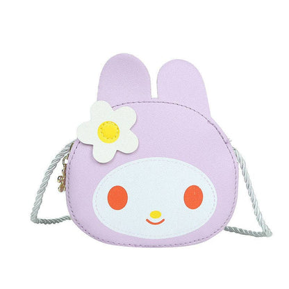 Kids Cartoon Bunny Crossbody Coin Purse: Yellow