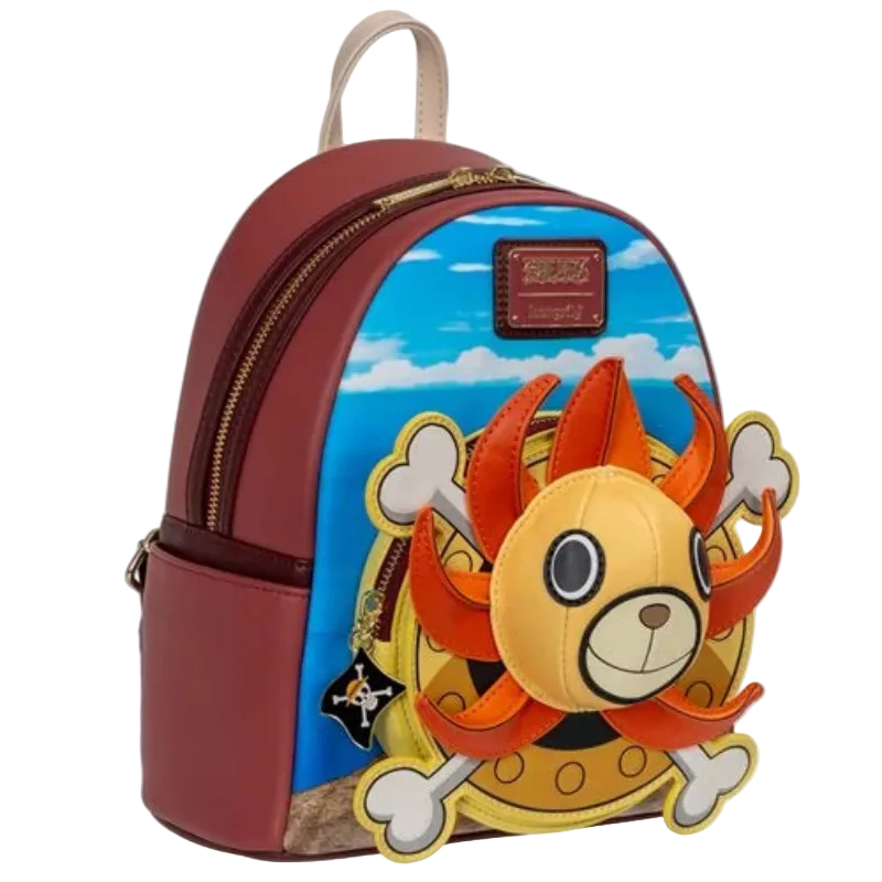 Backpack with cartoon character design on a white background