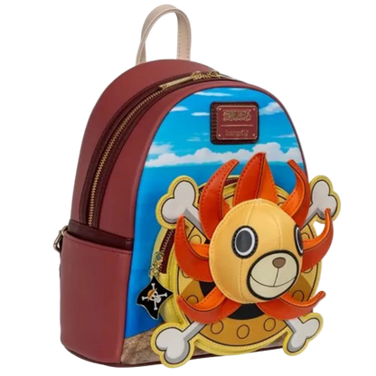 Backpack with cartoon character design on a white background