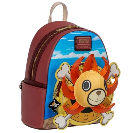 Backpack with cartoon character design on a white background