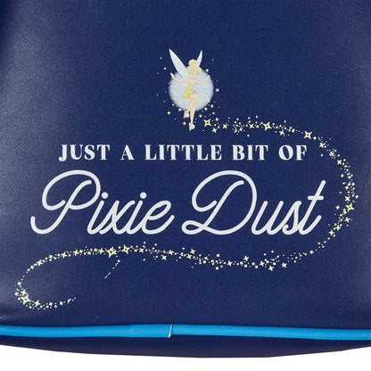 Navy blue bag with fairy design and 'Just a Little Bit of Pixie Dust' text.