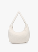 Polly Sherpa Shoulder Bag w/ Top Zip Closure | M2371 : Off-White