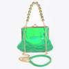 Mirror Metallic Ball Chain Frame Bag: Green