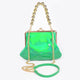 Mirror Metallic Ball Chain Frame Bag: Green