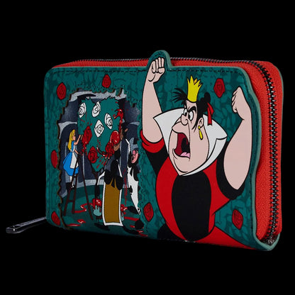 Alice in Wonderland Queen of Hearts Scene Series Zip-Around Wallet Loungefly Disney