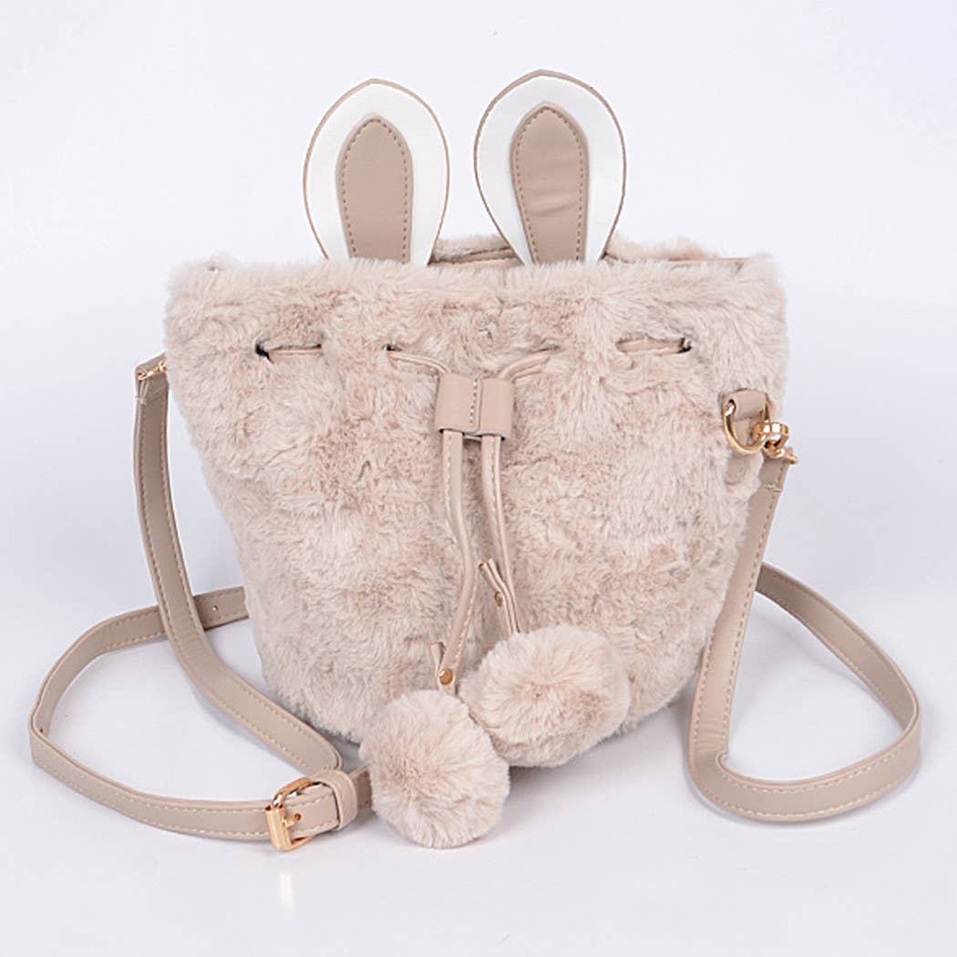 Faux Fur Bunny Clutch: Black