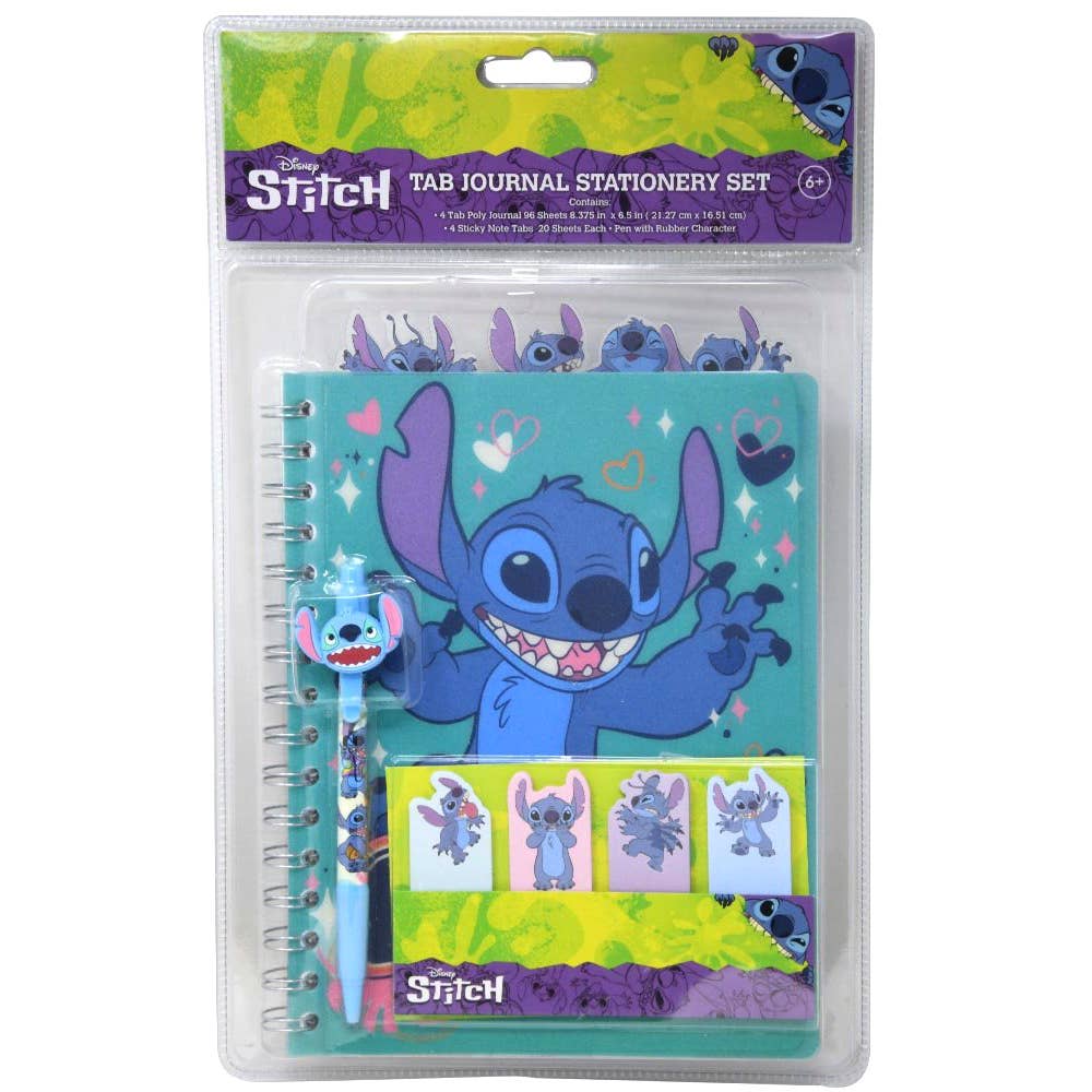 Stitch Tabbed Journal Set with Pen and Sticky Notes