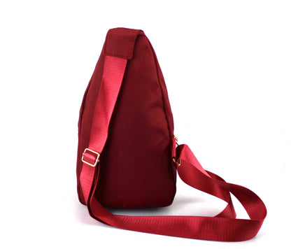 Polished Nylon Sling Bag - Sleek Multi-Pocket Chest Pack