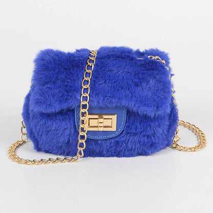 Faux Fur Mini Bag: Green