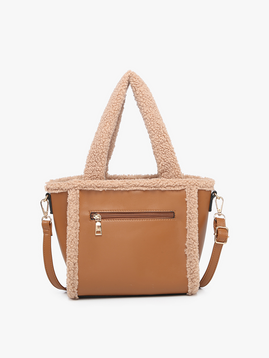 Helsinki Sherpa Trim Satchel/Crossbody | JN2378 : Off White/Black
