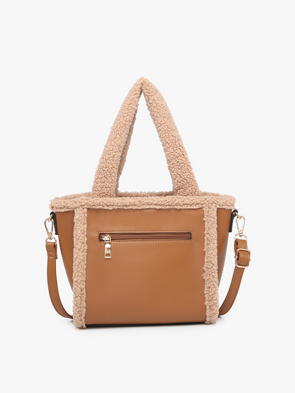 Helsinki Sherpa Trim Satchel/Crossbody | JN2378 : Off White/Black