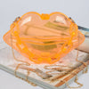Clear Lip Plastic Bag W/chain: Neon Orange