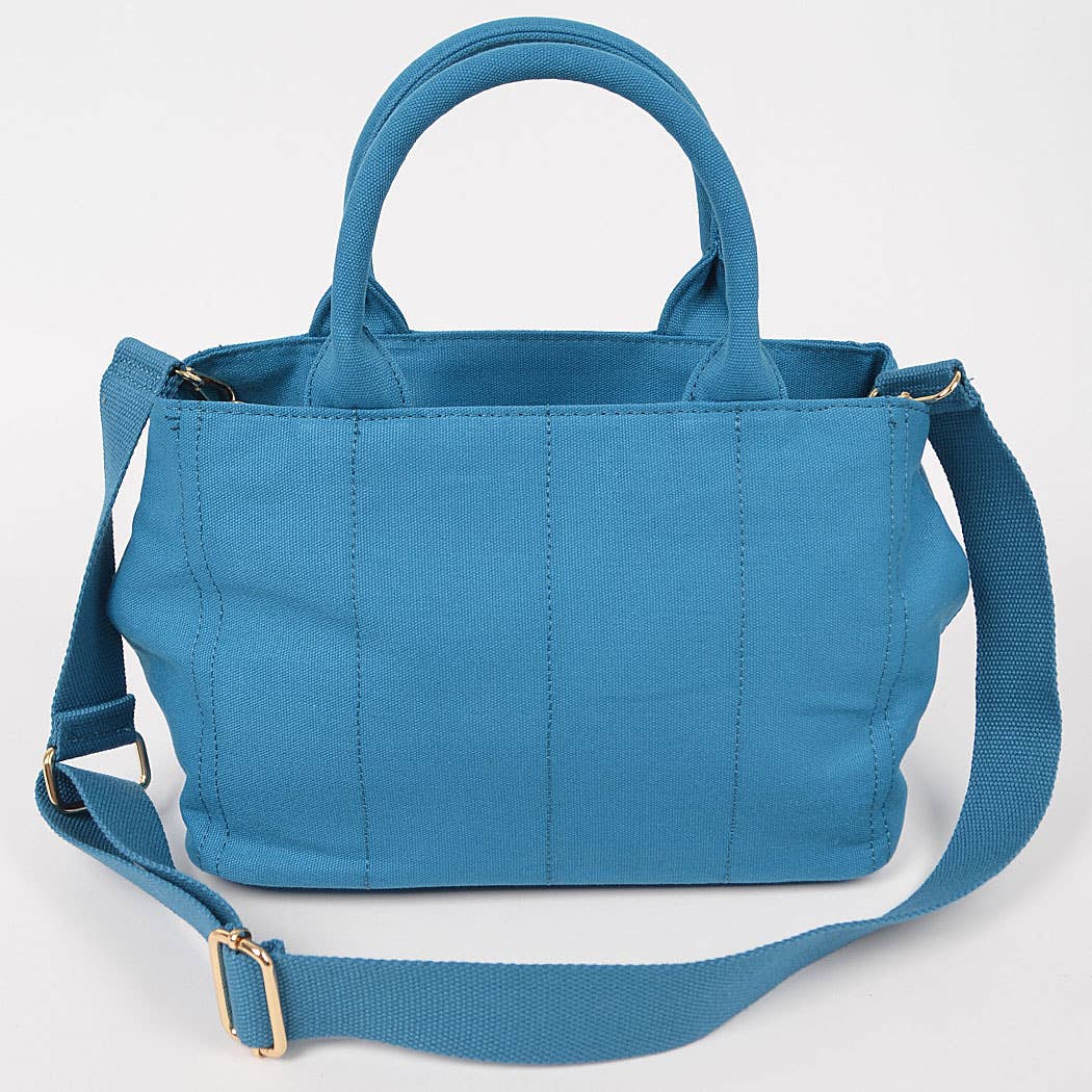 Solid Canvas Tote: Teal