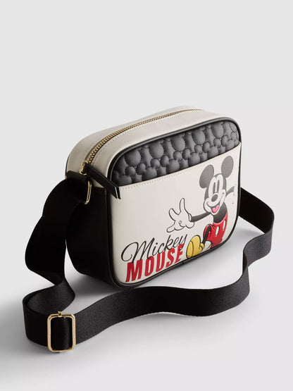 Disney Mickey Mouse Quilted Crossbody Camera Bag with Woven Strap