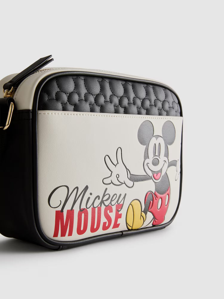 Disney Mickey Mouse Quilted Crossbody Camera Bag with Woven Strap