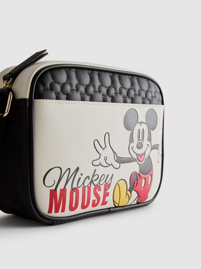 Disney Mickey Mouse Quilted Crossbody Camera Bag with Woven Strap
