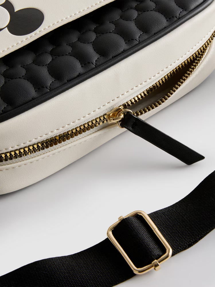 Disney Mickey Mouse Quilted Crossbody Camera Bag with Woven Strap