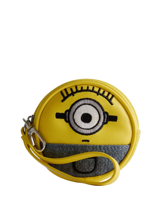 Despicable Me Minion Embroidered Coin Purse with Wrist Strap