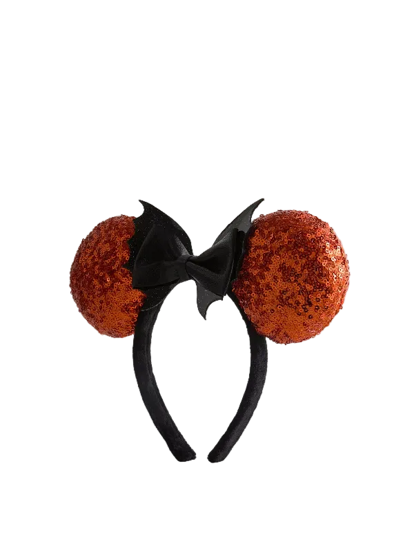 Mickey Mouse Halloween Orange Sequin Color Block Mouse Ears Headband Disney Primark