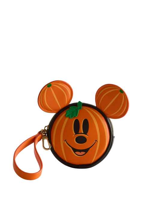 Mickey Mouse Pumpkin Coin Purse with Wrist Strap