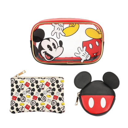 Mickey Mouse Classic Women's Novelty Cosmetic Bag (Set of 3)