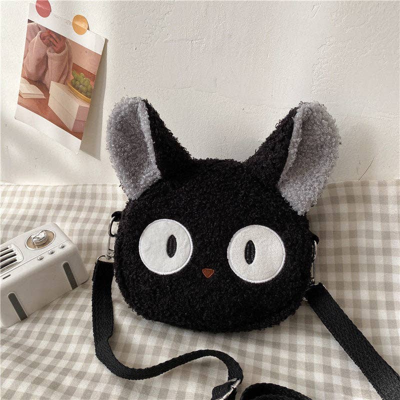 Cartoon Lamb Fur Crossbody Bag: Khaki without Pendant