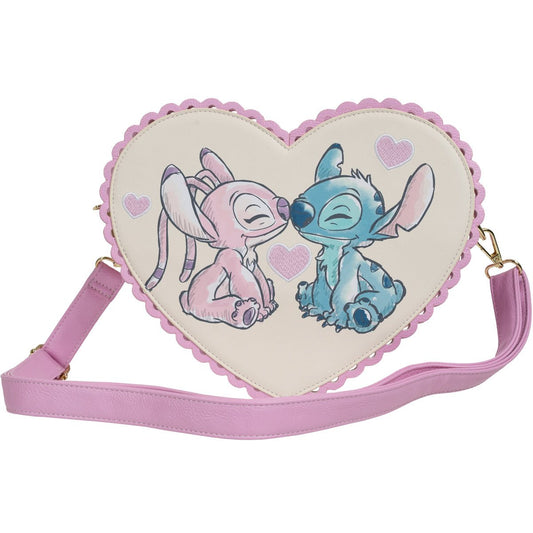 Lilo & Stitch Angel and Stitch Heart Kiss Crossbody Purse