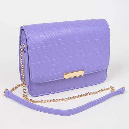 Embossed Faux Leather Flap Bag: Camel