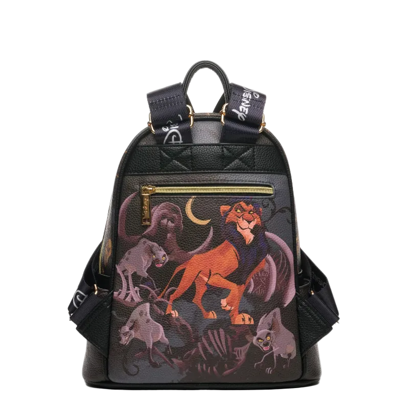 Backpack with animated character design on a white background