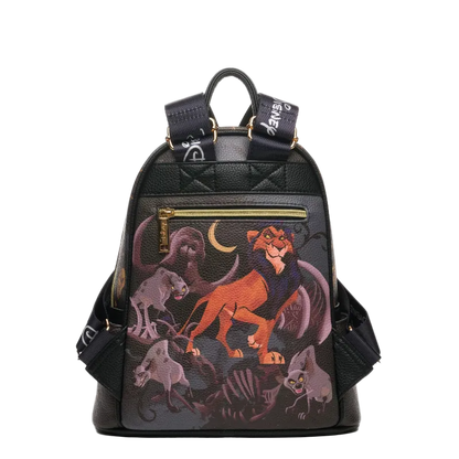 Backpack with animated character design on a white background