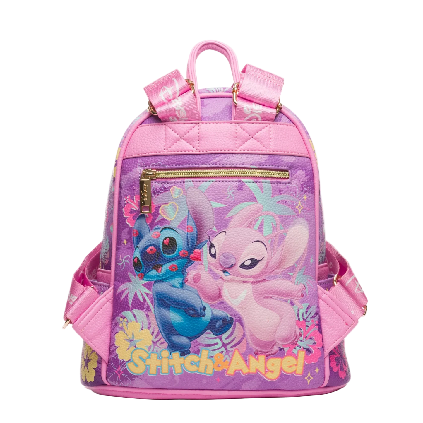 Backpack with cartoon characters on a white background