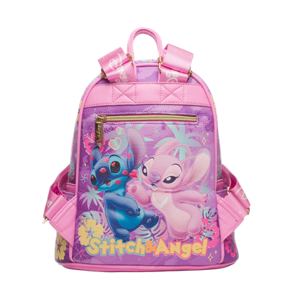Backpack with cartoon characters on a white background