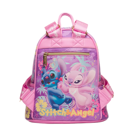 Backpack with cartoon characters on a white background