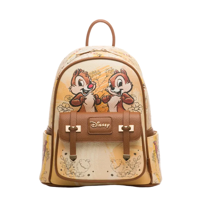 Backpack with cartoon characters on a white background