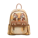 Backpack with cartoon characters on a white background