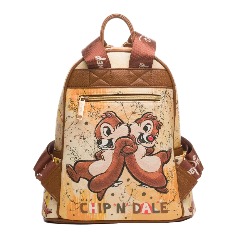Backpack with 'Chip N Dale' design on a white background
