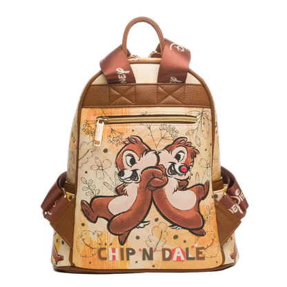 Backpack with 'Chip N Dale' design on a white background