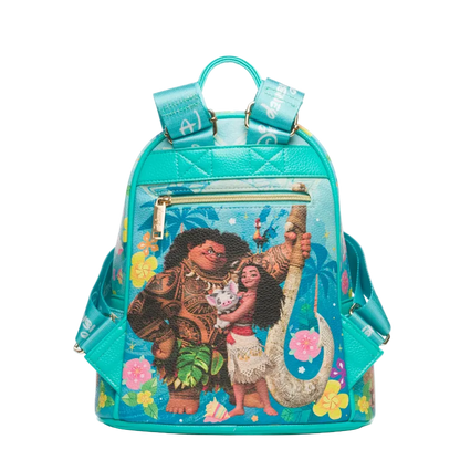 Backpack with cartoon characters on a white background