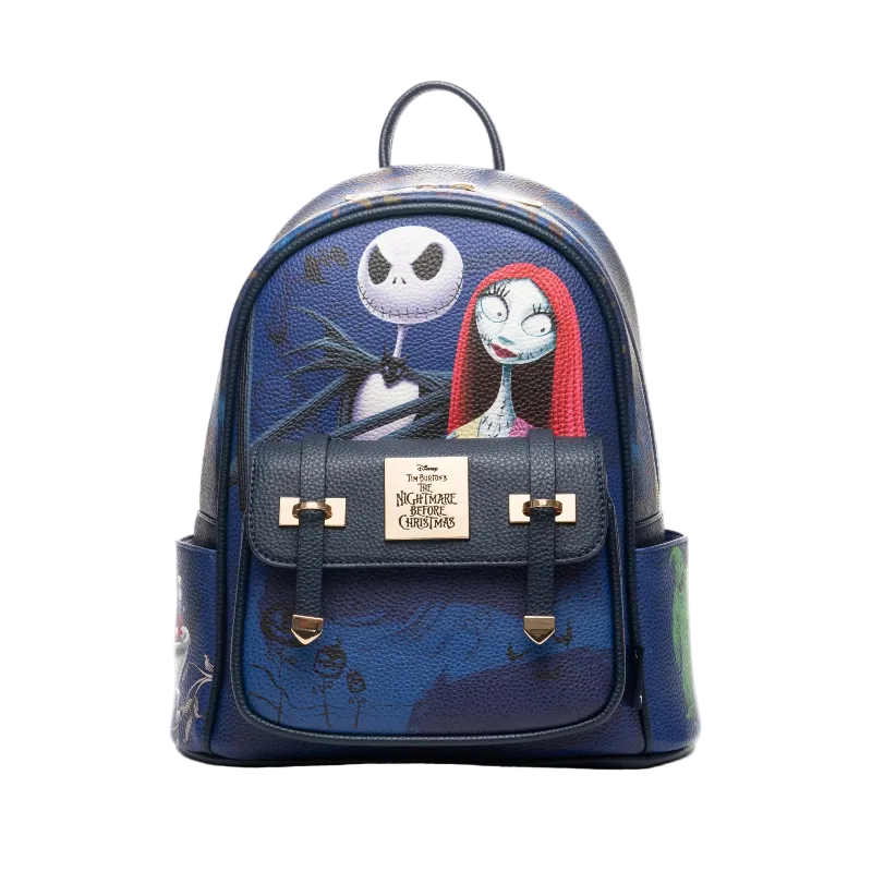 Backpack with cartoon characters on a white background