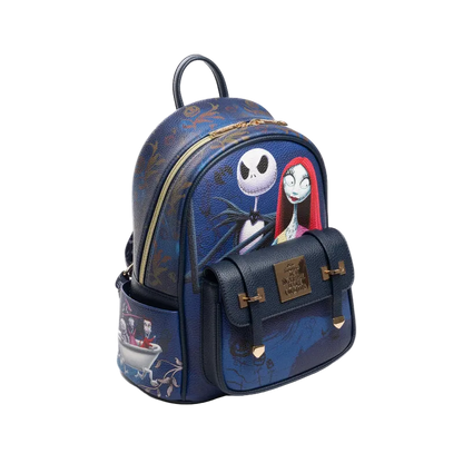 Backpack with cartoon characters on a white background