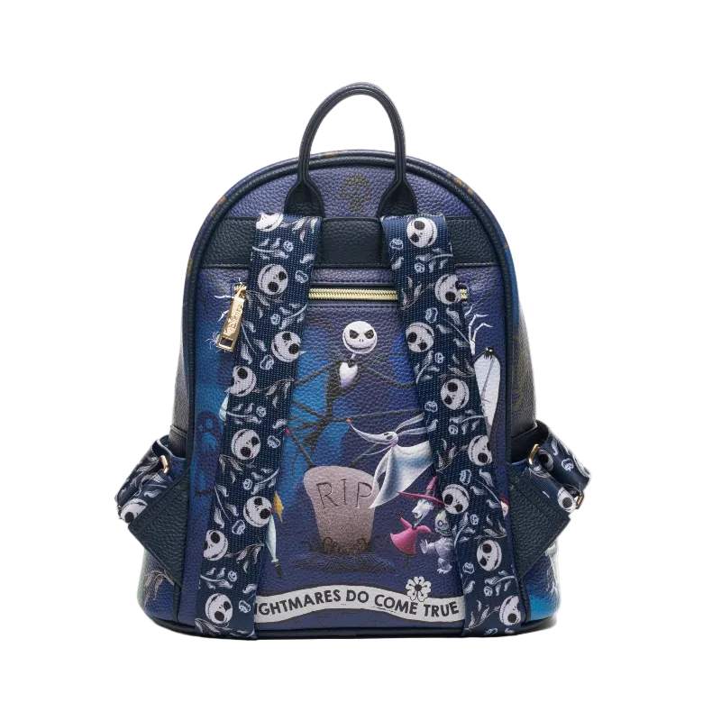 Backpack with Nightmare Before Christmas design on a white background