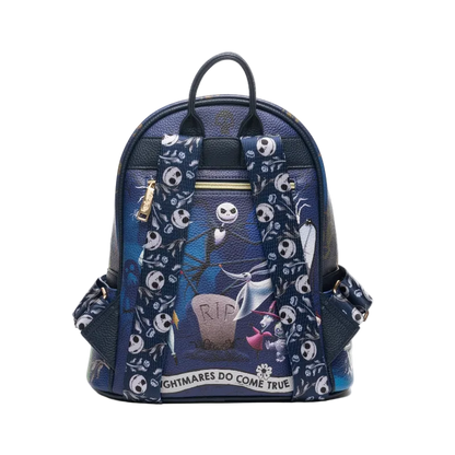 Backpack with Nightmare Before Christmas design on a white background