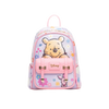 Lilac WondaPop mini backpack with Winnie the Pooh on the front panel and Piglet on the front pocket