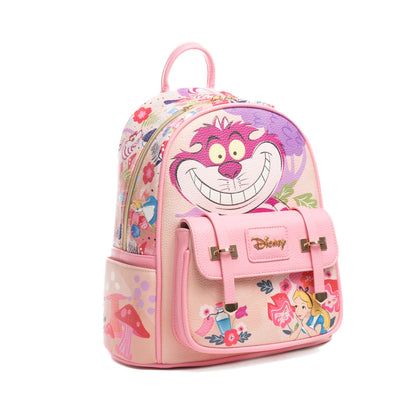 Disney Alice in Wonderland -- Cheshire Cat Smile 11-inch Vegan Leather Mini Backpack