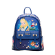 Blue backpack with Disney character design on a white background