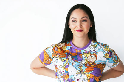 CakeWorthy Disney Beauty and the Beast All Over Print T-Shirt