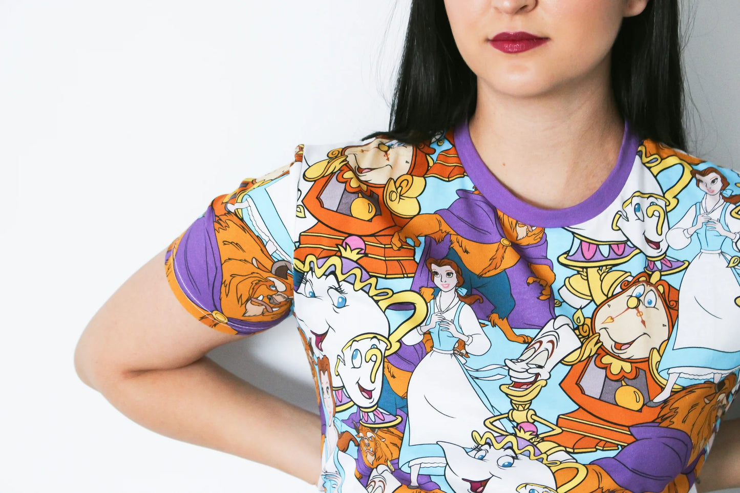 CakeWorthy Disney Beauty and the Beast All Over Print T-Shirt