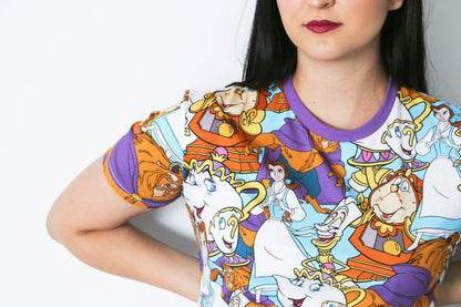 CakeWorthy Disney Beauty and the Beast All Over Print T-Shirt